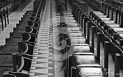 Rows of chairs inside Cathedral