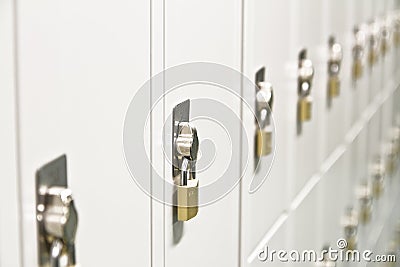 Rows of metal lockers