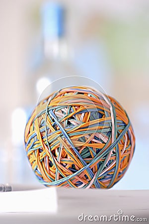 Rubber bands in ball
