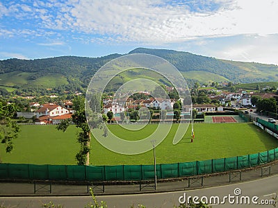 Rugby Field in Saint-Jean-Pied-de-Port city, France