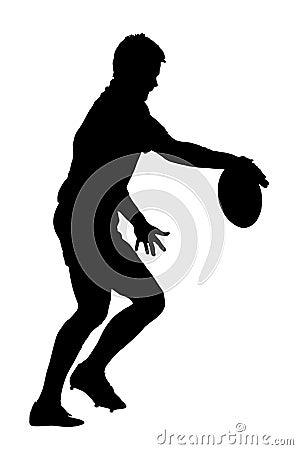 Rugby Player Releasing Ball to Kick