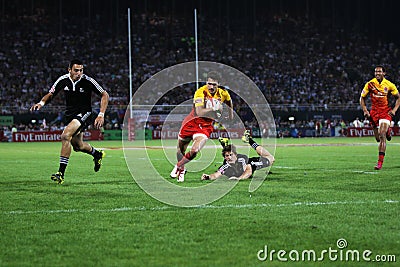 Rugby Sevens Action Try