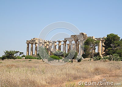 Ruins of ancient greek Temple of Hera in Selinunte