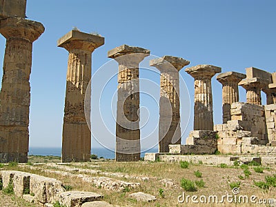 Ruins of ancient greek Temple of Hera in Selinunte