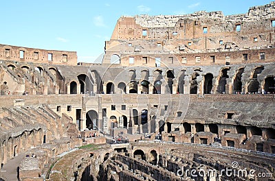 Ruins of the Colosseum in Italian Rome, Lazio