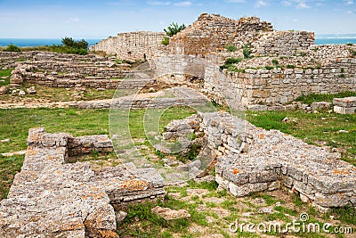 Ruins of fortress on Kaliakra headland, Bulgarian Black