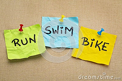 Run, bike, swim - triathlon concept