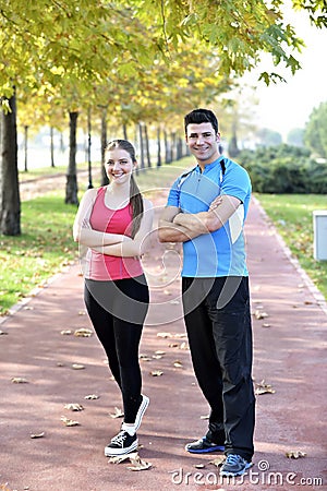 Runners couple sport