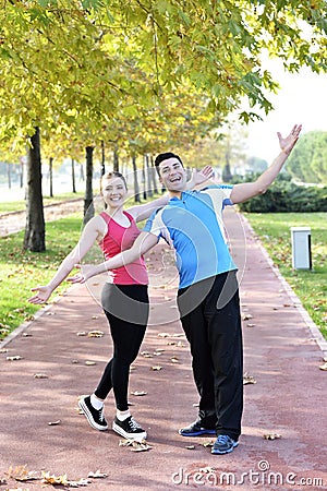 Runners couple sport