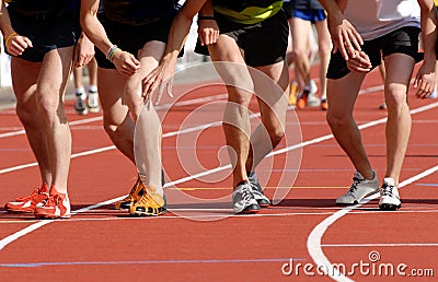 Runners on starting line