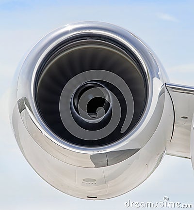 Running Jet Engine on luxury private jet aircraft - Bombardier