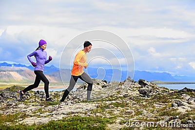 Running people cross country trail runners