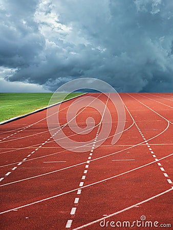 Running track leading to storm