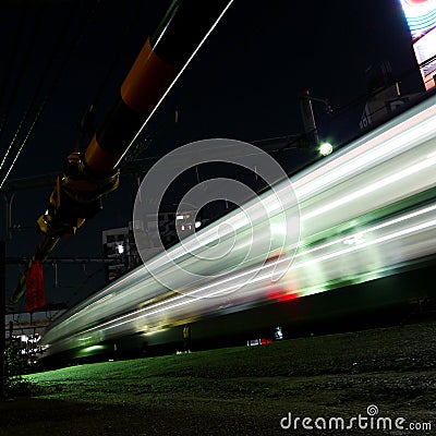 Running Train at Night, Tokyo