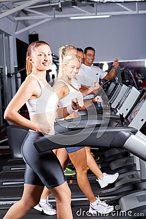 Running on treadmill