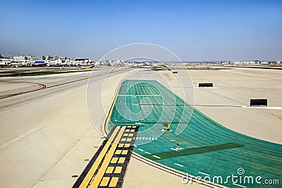 Runway with marks at the airport