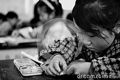 Rural primary school students in the class