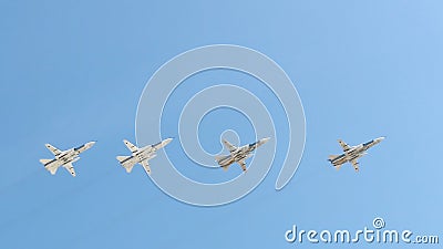 Russian army military jets during military parade