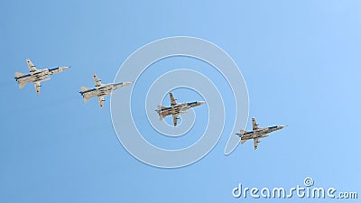 Russian army military jets during military parade