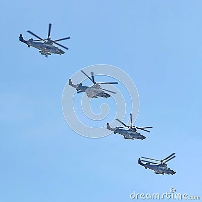Russian army military jets during military parade