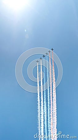 Russian army military jets during military parade