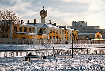 Russian city in the winter