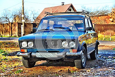 Russian old car in HDR