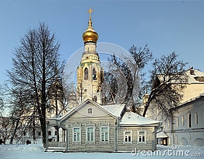 Russian ortodox church winter landscape