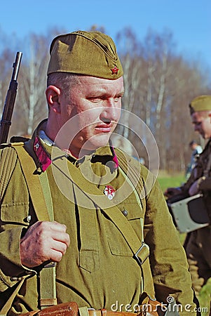 Russian soldier-reenactor