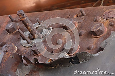 Rusted steam train dashboard