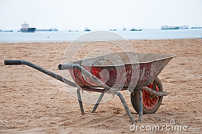 Rustic EarthMover on a Sandy Beach