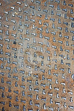 Rustic grunge manhole cover texture