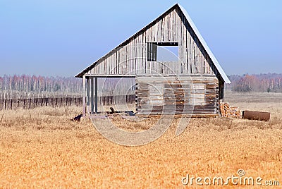 Rustic unfinished house.