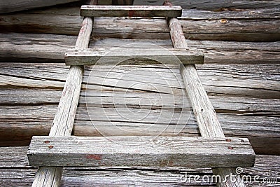 Rustic wooden ladder