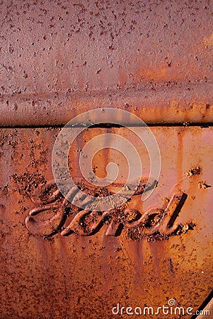 Rusty Antique Ford Truck Logo