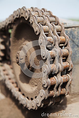 Rusty chain link drive