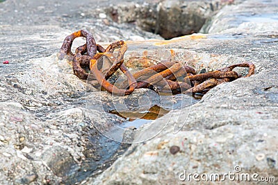 Rusty metal piece from old construction