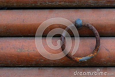 Rusty ring with the wall
