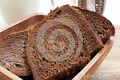 Rye bread slices close-up