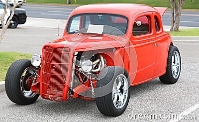 1940 s Model Ford Antique Vehicle with Engine On Display