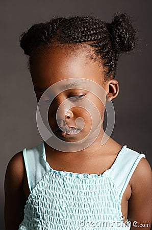 Sad African little girl