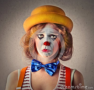 Sad beautiful clown