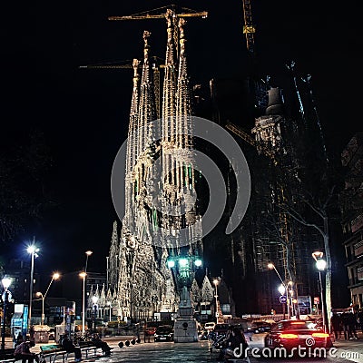 Sagrada Familia, Barcelona at night
