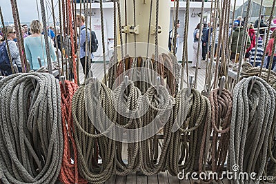 Sail ropes and belaying pins