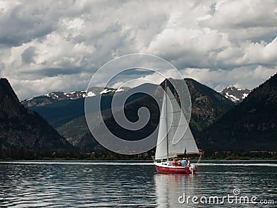Sailboats on Mountain Lake