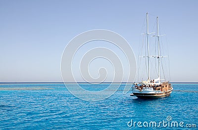 Sailing boat on sea