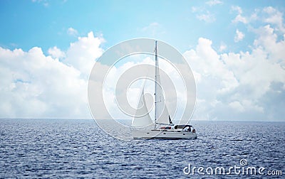 Sailing boat in the wind