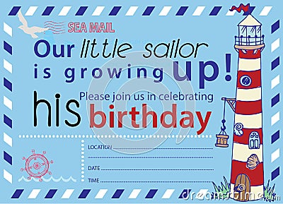 Sailing Party Birthday Invitation No1