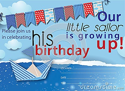 Sailing Party Birthday Invitation No2