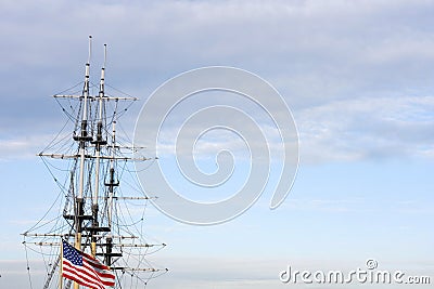 Sailing ship us flag 4th july
